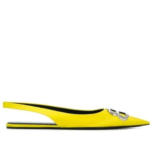 Balenciaga Knife logo-embellished satin point-toe flats - size 37.5 - Picture 1 of 15